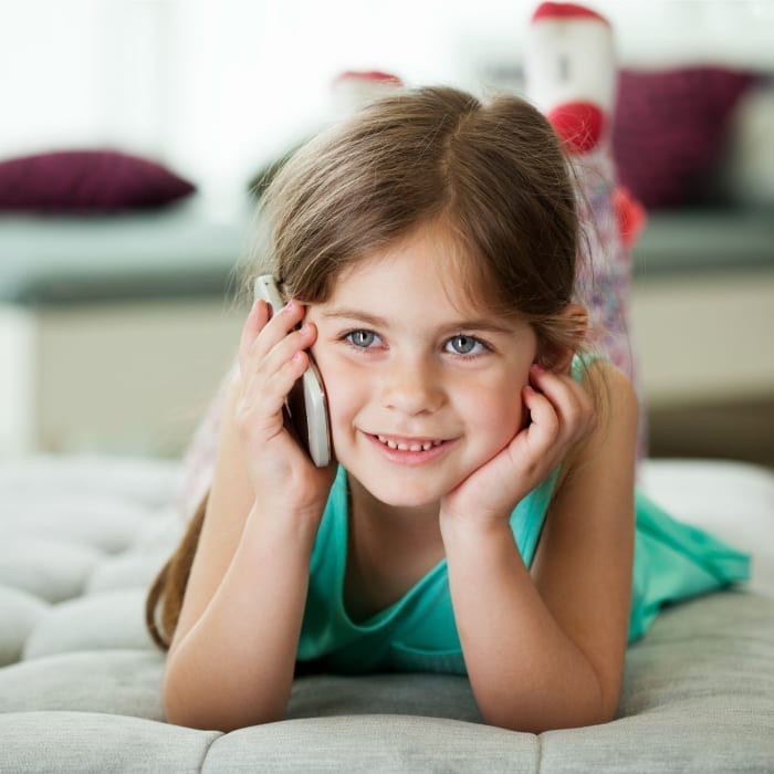 child with cell phone
