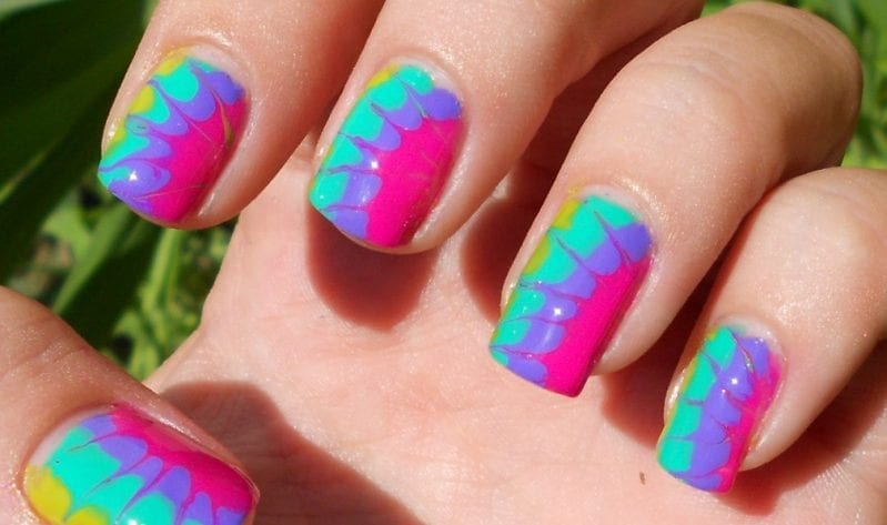 Tie Dyed Nails From Sugar Cube