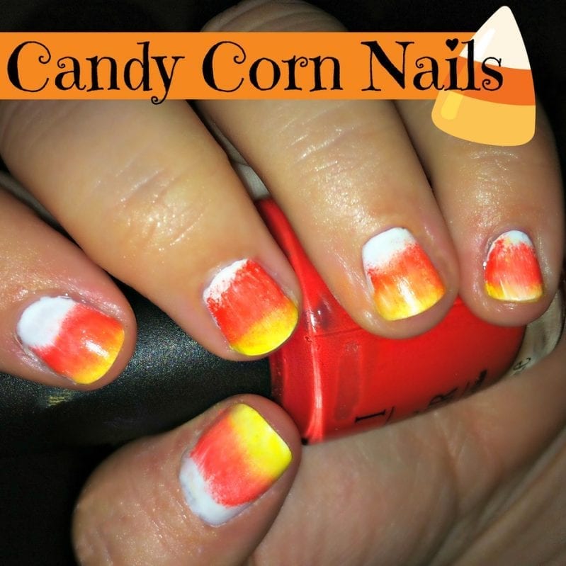 Candy Corn Halloween Nail Art