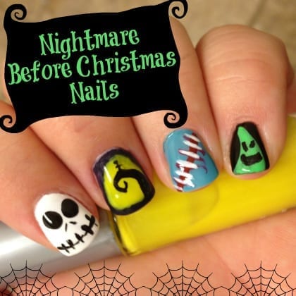 How to Paint Nightmare Before Christmas Inspired Nail Art