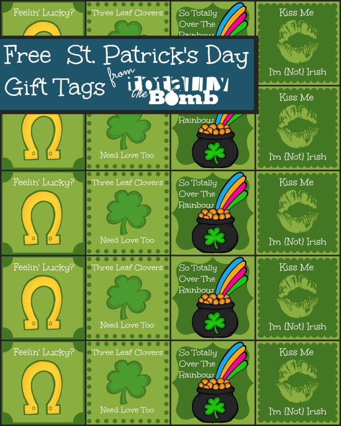 Free St Patricks Day Gift Tags From Totally The Bomb