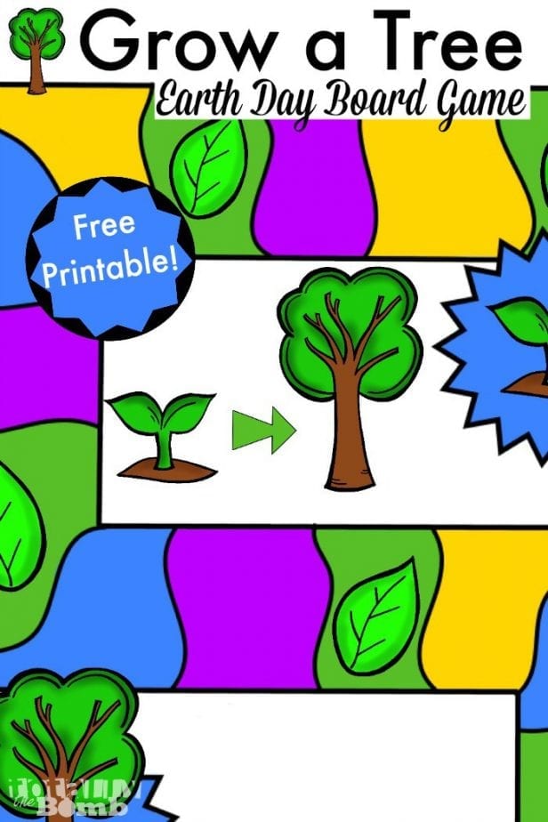 Grow a Tree Earth Day Printable Game Board from Totally The Bomb