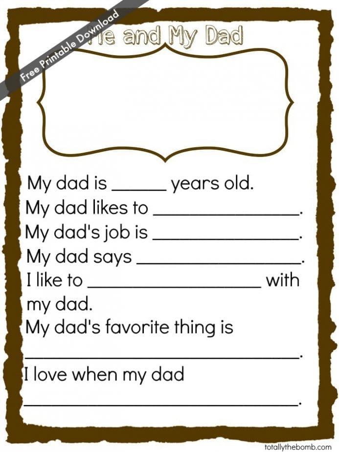 Free Printable Fathers Day Crafts For Preschoolers Templates Printable Download