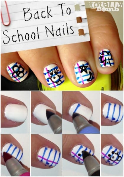 back to school nail collage