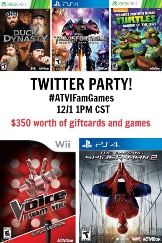 Join Us for a Twitter Party With Activision Family Games on 12/1 at 1pm CST!