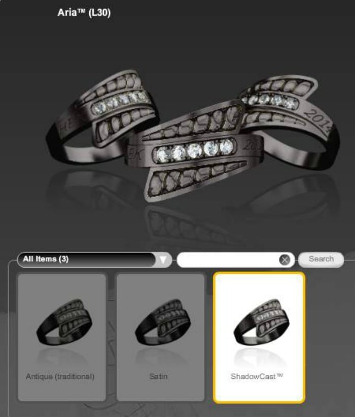 Jostens Class Ring Aria Customized 3