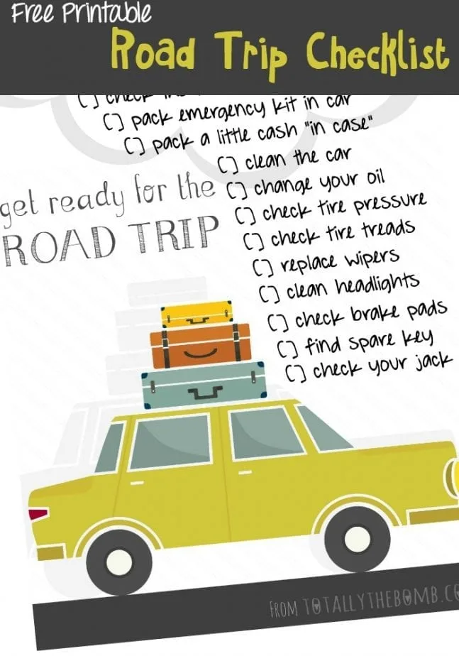 Road Trip Checklist Pin