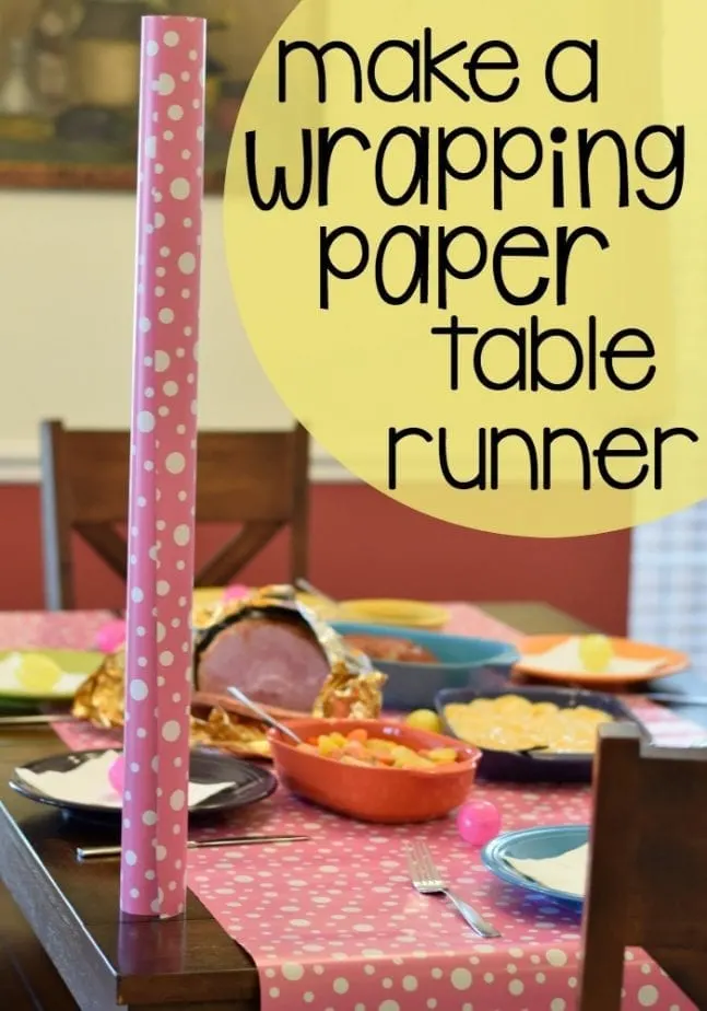 make a wrapping paper table runner