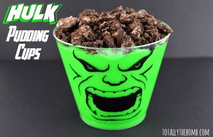 Hulk pudding cups are the coolest party treat