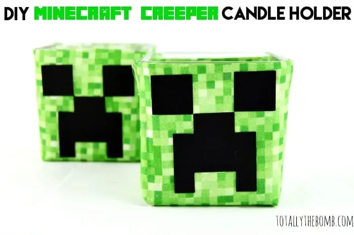 DIY Minecraft Creeper Candle Holder Featured