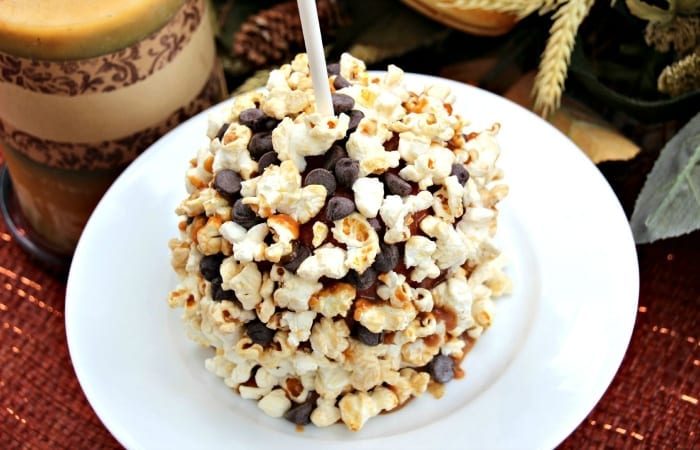 Chocolate and Popcorn Candy Apples