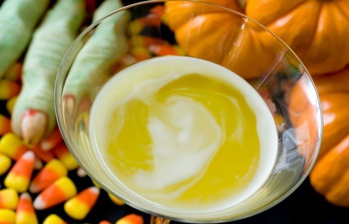Candy Corn Apple Pucker Margarita ~ Halloween Drink Recipe