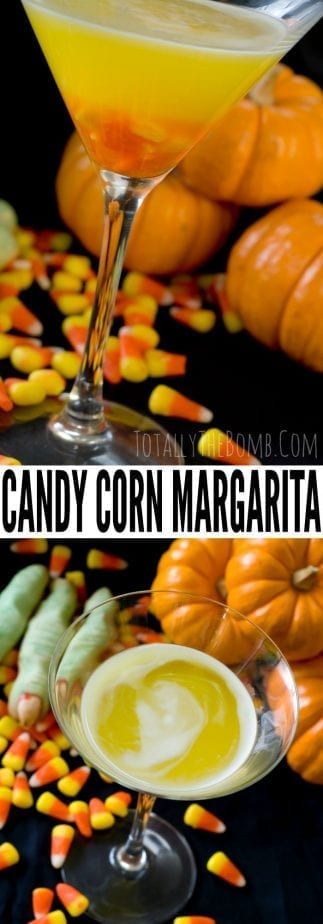 candy corn margarita halloween drink