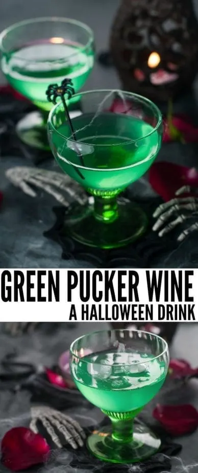green pucker wine halloween drink