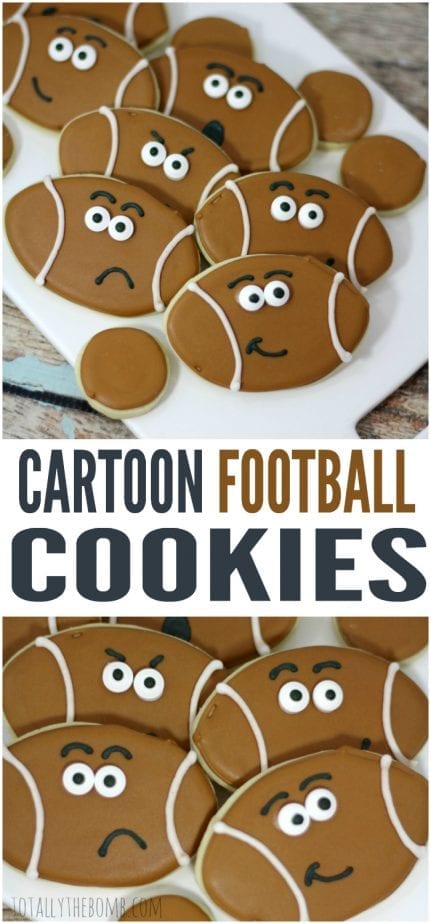 These Cartoon Football Cookies are great for a bake sale or just a weekend football watching party! Click Now!