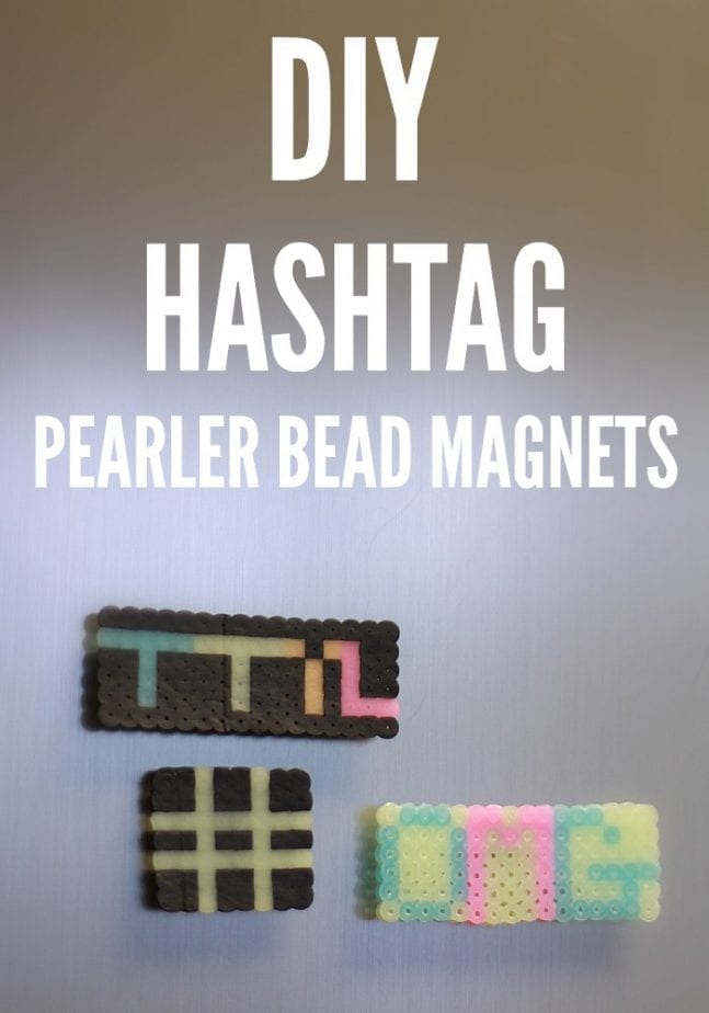 Turn Pearler Beads into super cool DIY Hashtag Magnets!
