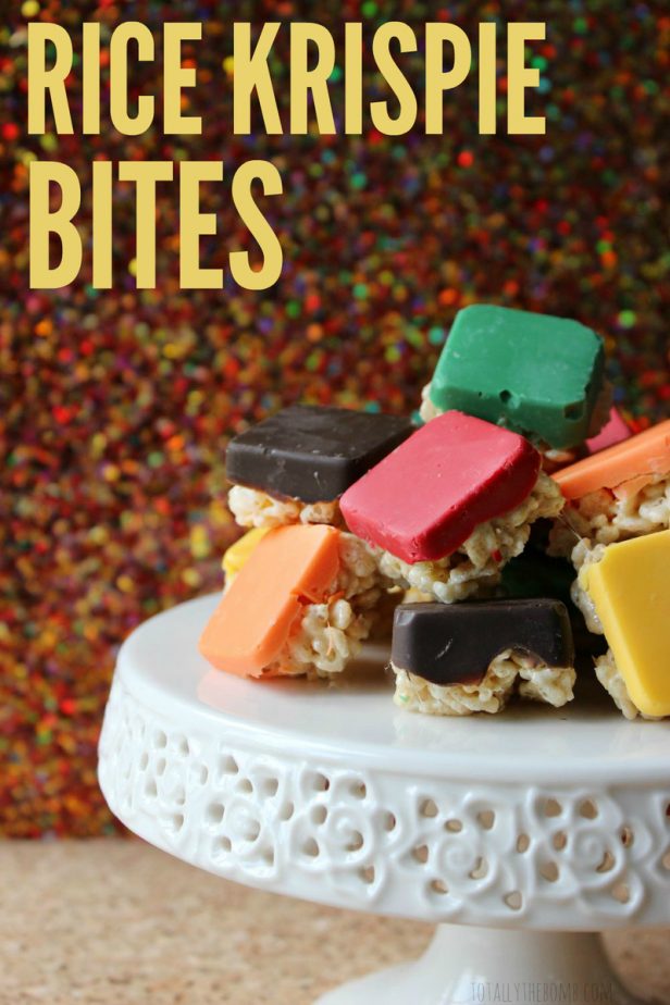 These Rice Krispie Bites are a fun, easy snack and perfect for movie night or time with the kids. Click now!