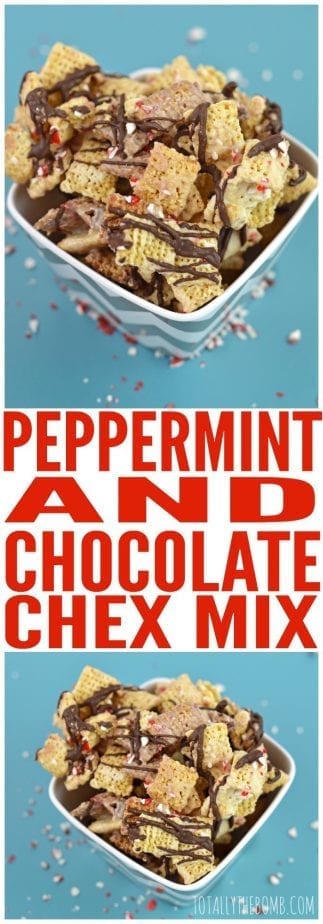 Peppermint and chocolate chex mix