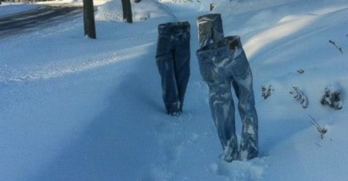 more frozen pants in the snow