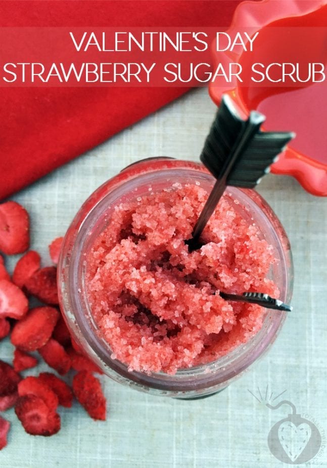 valentine's day strawberry sugar scrub