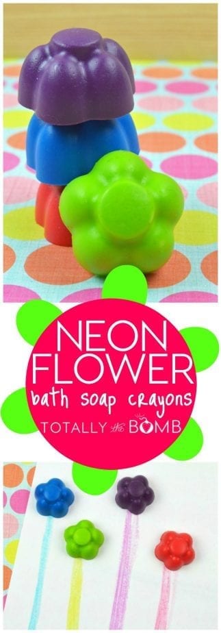 neon flower bath soap crayons