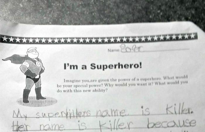 This Child Plans To Be A Superhero Named Killer When She Grows Up…So She Can Kill People…