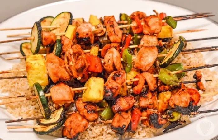 Grilled Barbecue Chicken Skewers Featured
