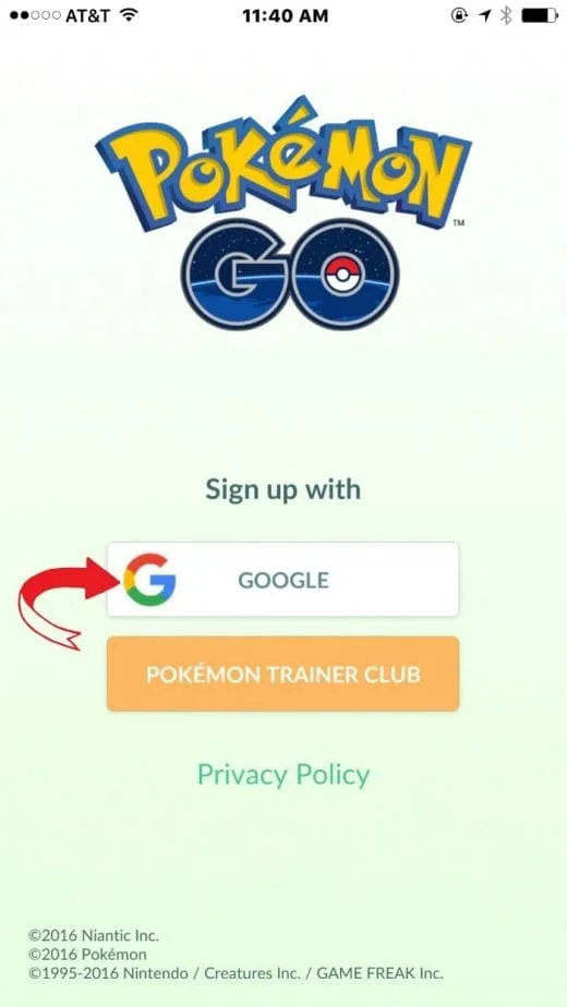 Pokemon Go Sign-in