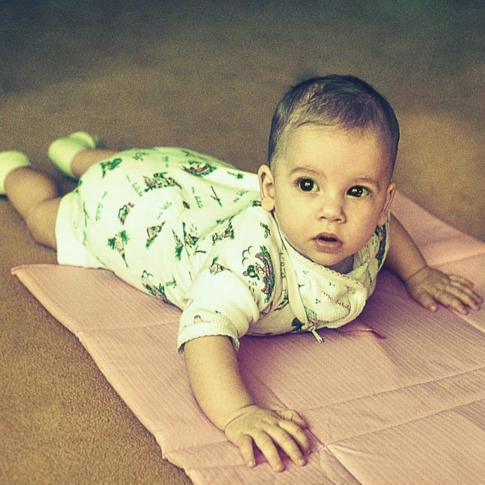 baby on a matt