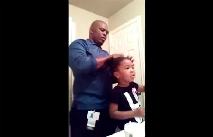3-Year-Old Encourages Dad As He Fixes Her Hair