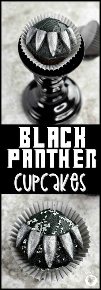 Black Panther Cupcakes #blackpanther #cupcakes #blackpantherrecipes #blackpantherpartyideas