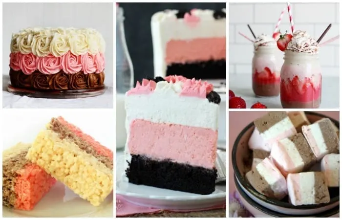 These recipes are for those who fully appreciate the epic taste of chocolate, vanilla, and strawberry all swirling like some multi-flavored gift from the gods. | #TotallyTheBomb #Neapolitan #recipes #desserts #nom #yummy #tasty
