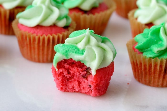 Mini Watermelon Cupcakes