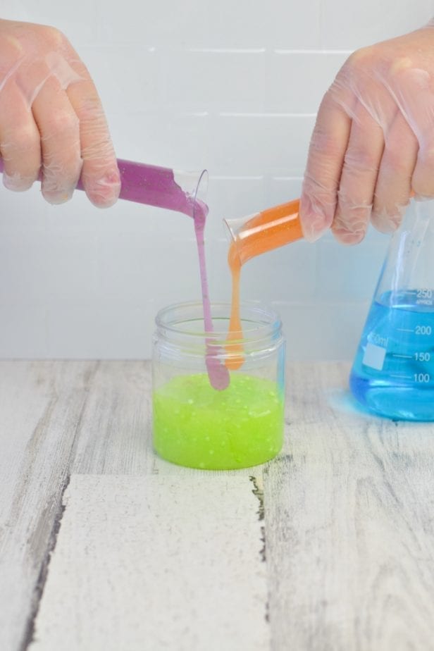 slime mixing in bowl
