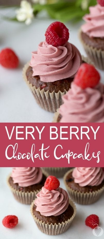 very berry chocolate cupcakes