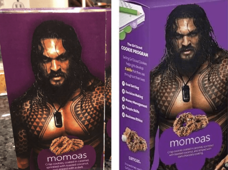 Genius Girl Scout Sells Samoas with the help of Shirtless Jason Momoa