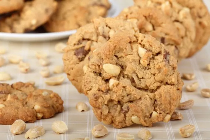 Toss in some nuts or chocolate chips to add a little something extra to these easy peanut butter cookies