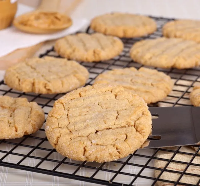 Make these super easy three ingredient peanut butter cookies for a delicious treat