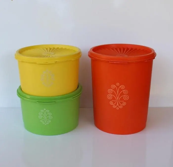 Do You Remember? - Do you remember these Vintage 70's Tupperware Canisters  with Lids?