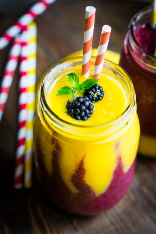 Have you ever been hyper-aware that you needed a pick-me-up in a bad way? Dude, this Pick-Me-Up Guaranteed Mango-Berry Smoothie is the solution for that problem. #smoothie #fruit #drink #breakfast