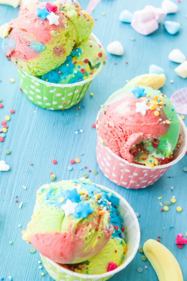 You're going to need to take a seat now. Yeah, like now. Before you faint because this No-Churn Unicorn Ice Cream Is EVERYTHING. #unicorn #icecream #nochurnicecream #recipe