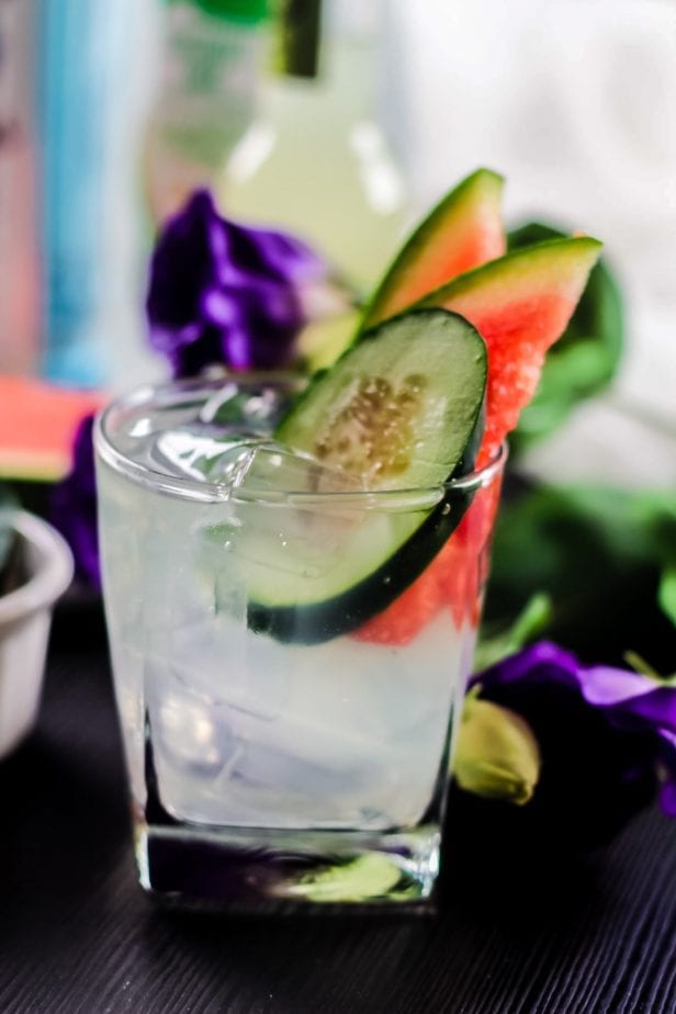 I know it's early, but summer is creeping up on us and I am chilling this spring with this amazingly refreshing Watermelon Cucumber Tonic. #cocktailrecipes #cocktail #summercocktail #watermeloncocktail