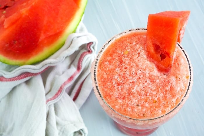 I'm not kidding, this is the World's Best Homemade Frozen Watermelon Margarita.  You don't get more fun and tasty than this! #watermelonmargarita #frozenmargarita #margarita 