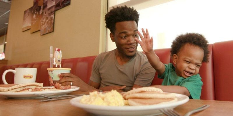 Remember The Adorable Dad and Baby from The Viral Video Last Week? They Are Starring In A Denny’s Commercial Now!