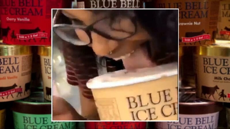 Everyone Is Losing It Over This Chick Licking Ice Cream And Putting It Back!