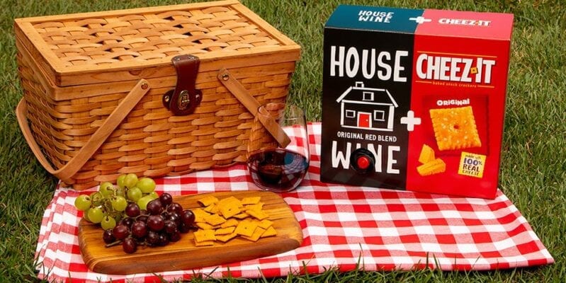 You can Get A Box That Is FULL OF CHEEZ-ITS AND WINE!