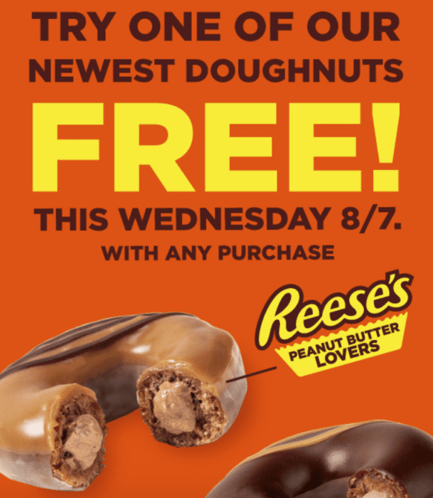 You've got to try these new krispy kreme reese's donut, and they're giving them away for FREE soon