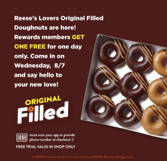 Krispy Kremem is giving away their new Reeses filled donuts and you've gotta try one