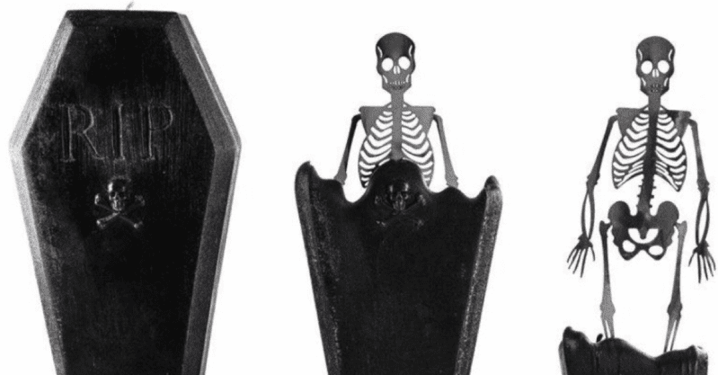This Coffin Candle Reveals A Skeleton When Burned And It’s Is Creepy Cool