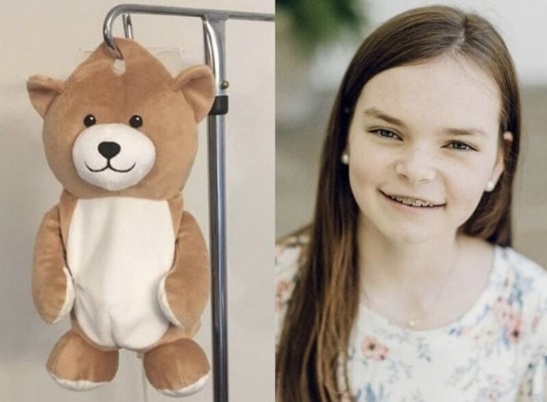A 12-Year-Old Girl Invented A Teddy Bear for IV Bags and She Is My Hero